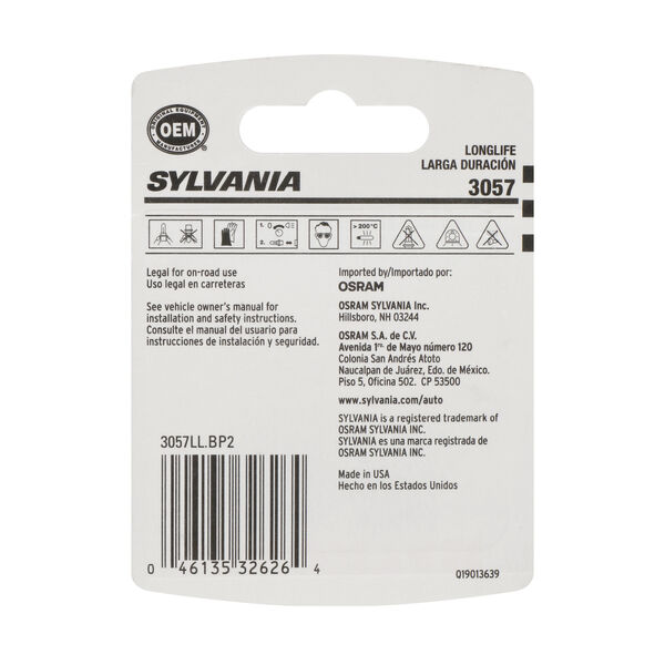 SYLVANIA 3057 Long Life Mini Bulb, 2 Pack, , hi-res