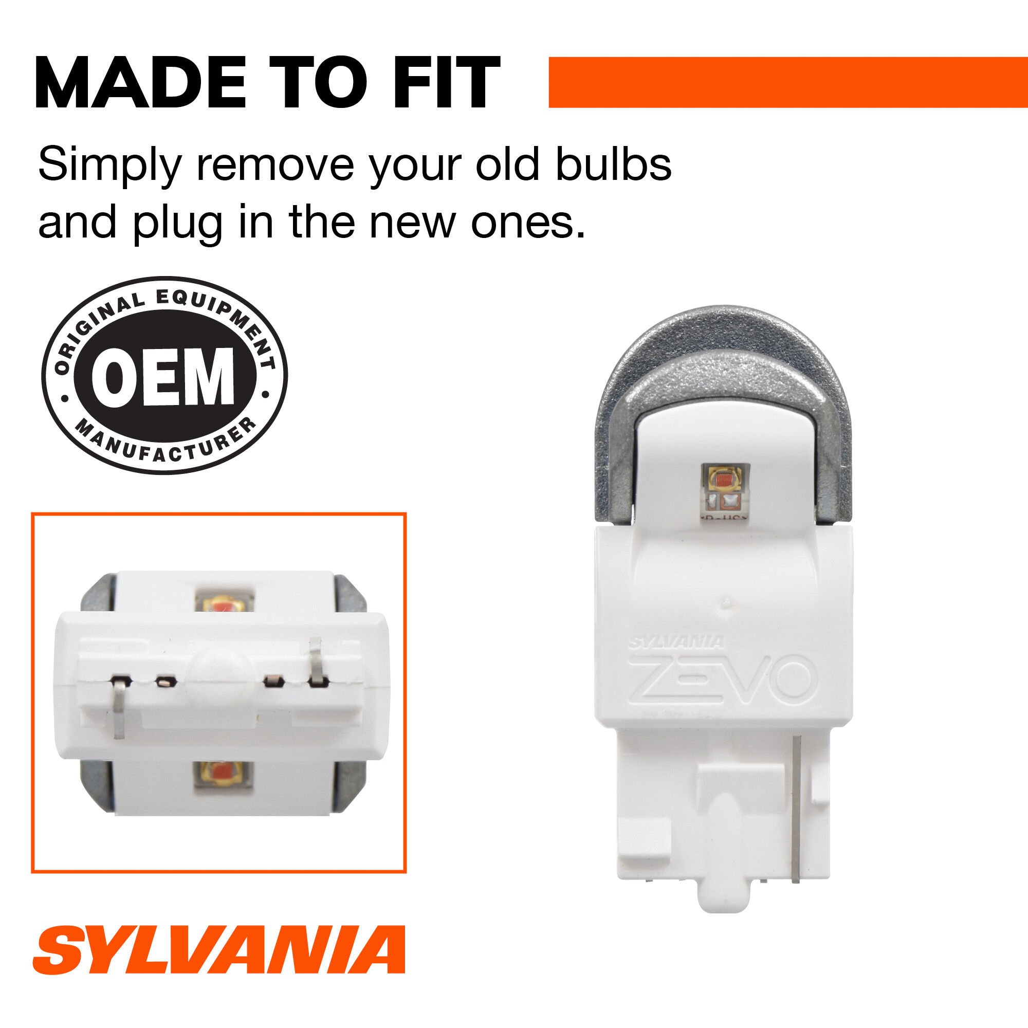 SYLVANIA 7443R RED ZEVO LED Mini, 2 Pack