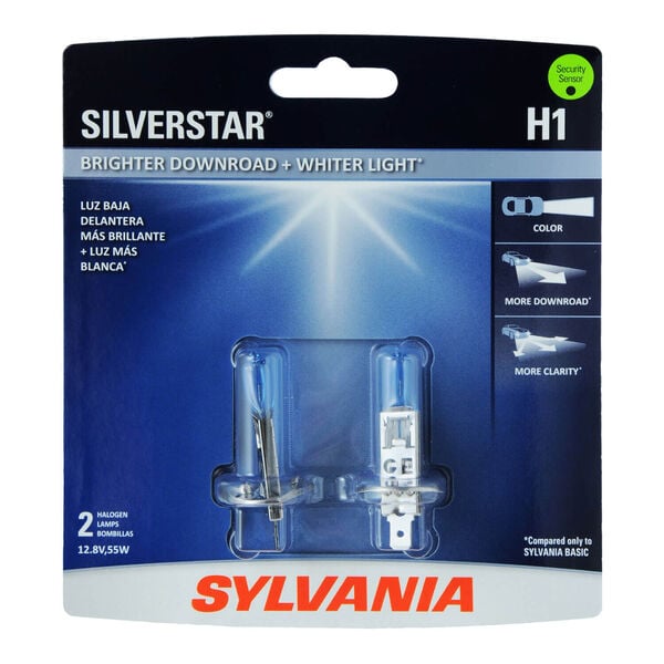SYLVANIA H1 SilverStar Halogen Headlight Bulb, 2 Pack, , hi-res