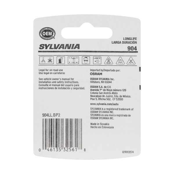 SYLVANIA 904 Long Life Mini Bulb, 2 Pack, , hi-res