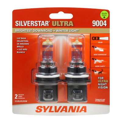 SYLVANIA 9004 SilverStar ULTRA Halogen Headlight Bulb, 2 Pack