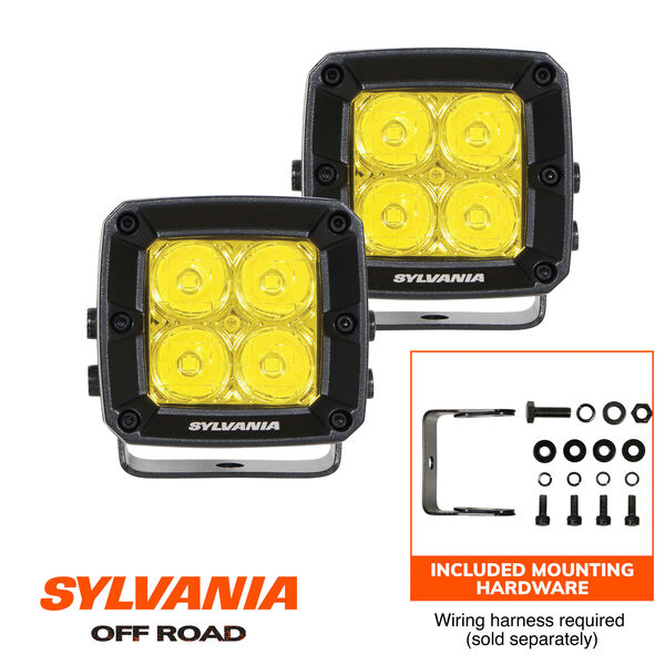 SYLVANIA Ultra 3 Inch LED Pod Cube - Yellow Spot, , hi-res