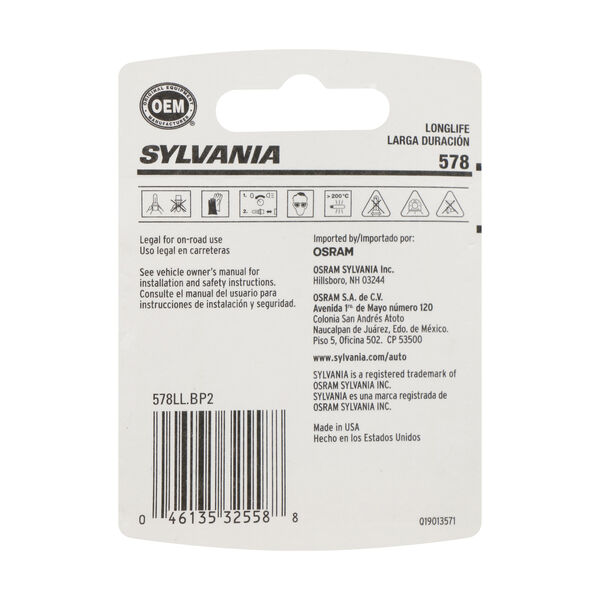 SYLVANIA 578 Long Life Mini Bulb, 2 Pack, , hi-res
