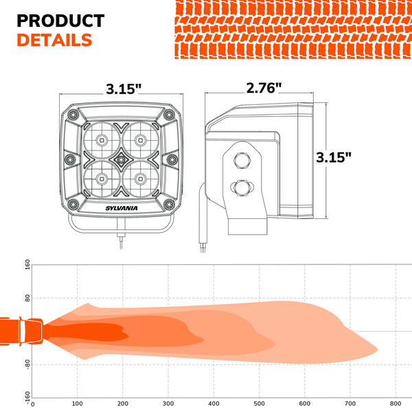 SYLVANIA Ultra 3 Inch LED Pod Cube - Spot, , hi-res