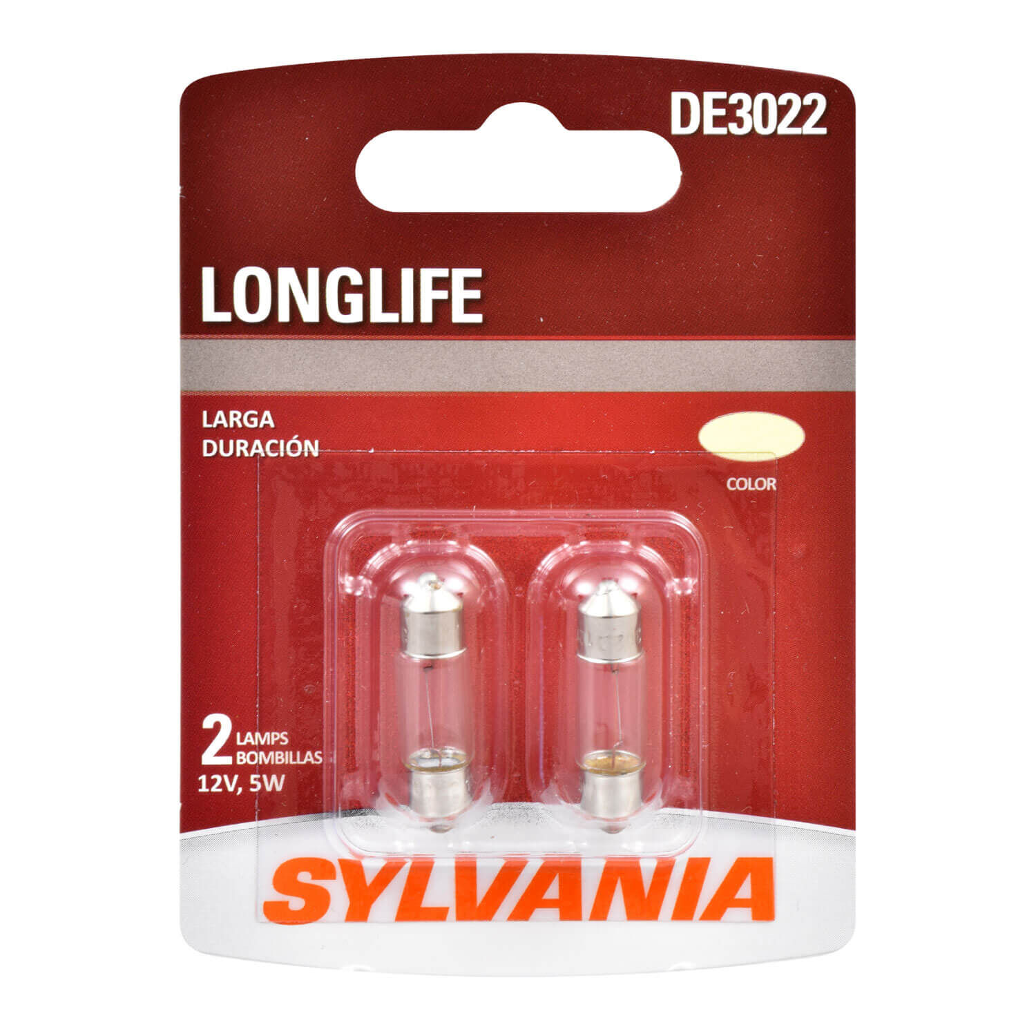 SYLVANIA DE3022 Long Life Miniature Bulb, Contains 2 Bulbs 
