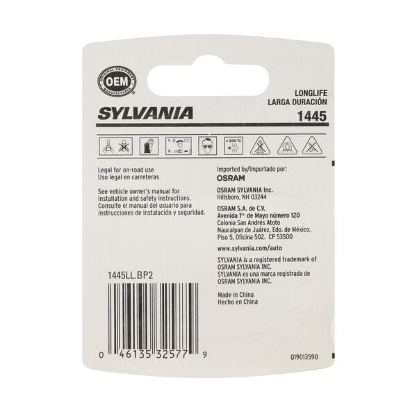 SYLVANIA 1445 Long Life Mini Bulb, 2 Pack, , hi-res