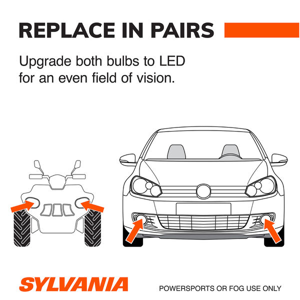 SYLVANIA 9145 ZEVO LED Fog Bulb, 2 Pack, , hi-res