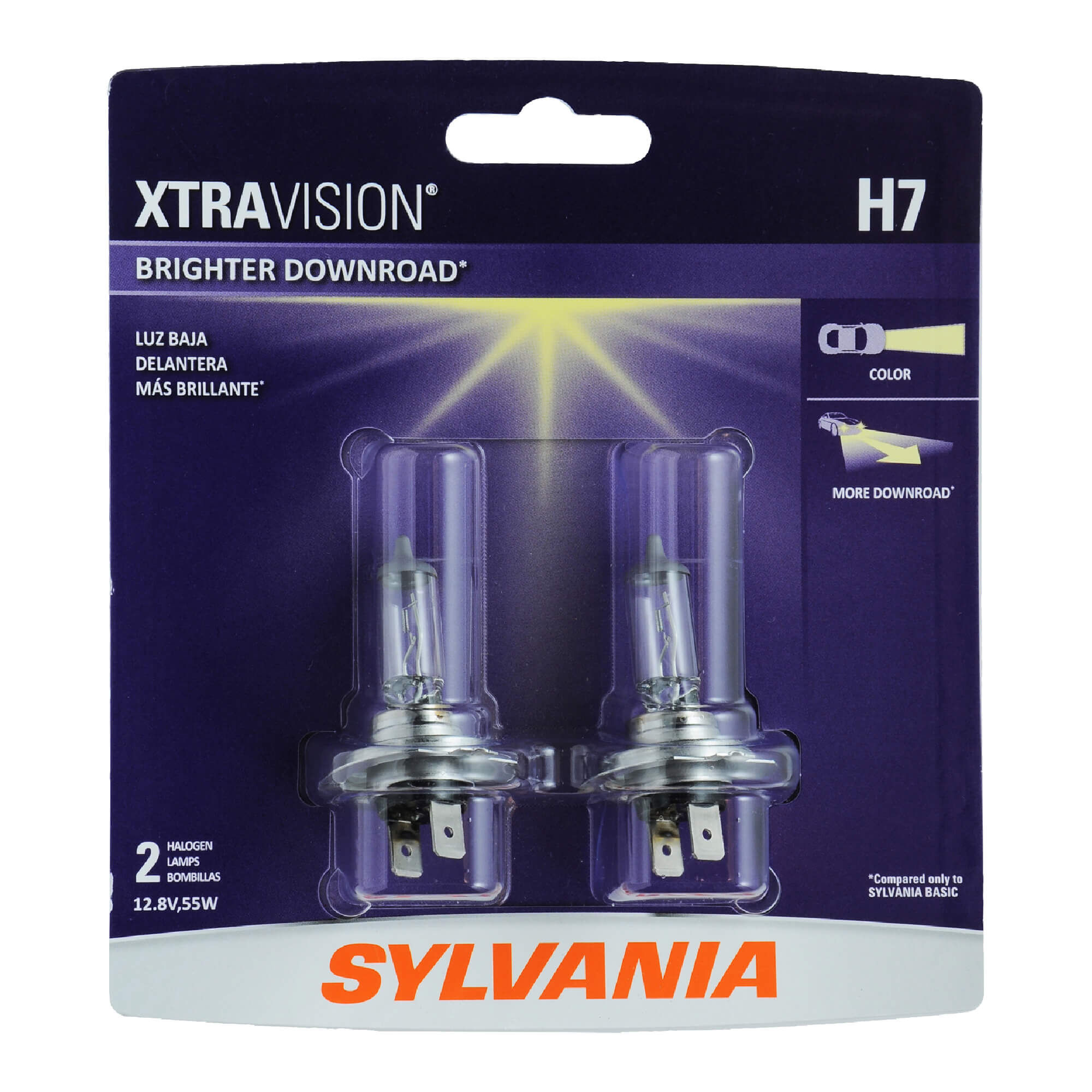 SYLVANIA H7 XtraVision Halogen Headlight Bulb 2 Pack