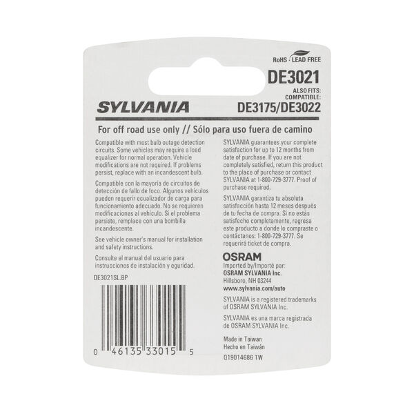 SYLVANIA DE3021 WHITE SYL LED Mini Bulb, 1 Pack, , hi-res