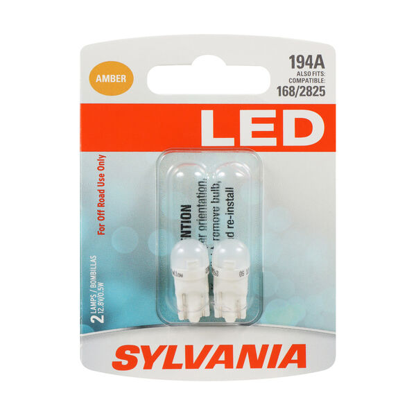 SYLVANIA 194A AMBER SYL LED Mini Bulb Mini Bulb, 2 Pack, , hi-res