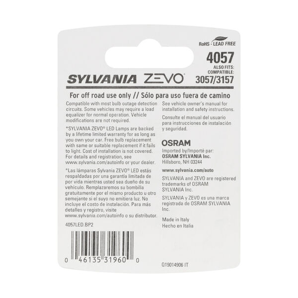 SYLVANIA 4057 WHITE ZEVO LED Mini, 2 Pack, , hi-res