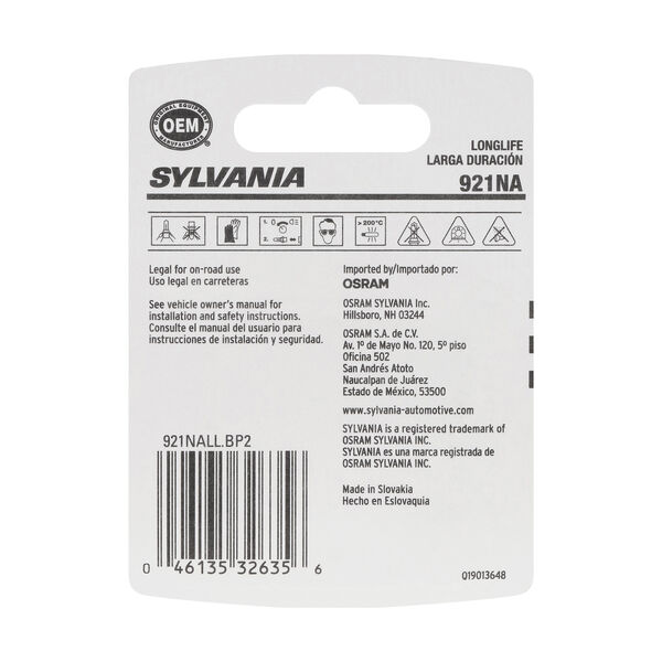 SYLVANIA 921NA Long Life Mini Bulb, 2 Pack, , hi-res