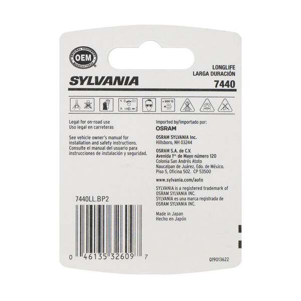 SYLVANIA 7440 Long Life Mini Bulb, 2 Pack, , hi-res