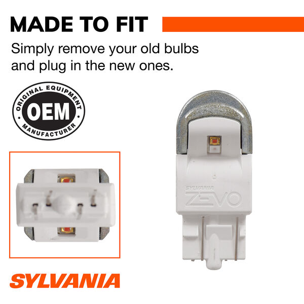 SYLVANIA 7443 AMBER ZEVO LED Mini Bulb, 2 Pack, , hi-res