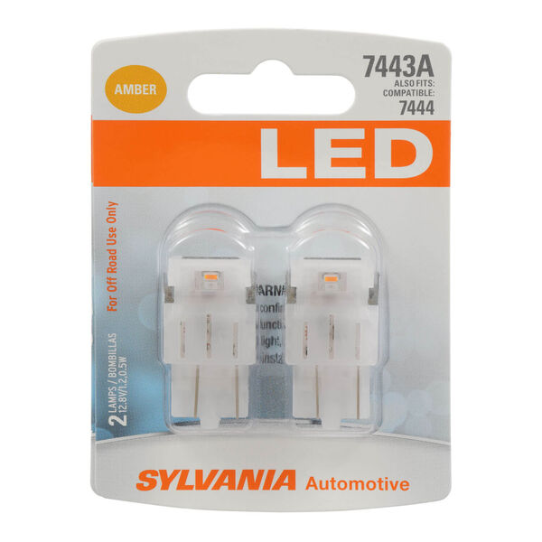 SYLVANIA 7443 AMBER LED Mini Bulb, 2 Pack, , hi-res