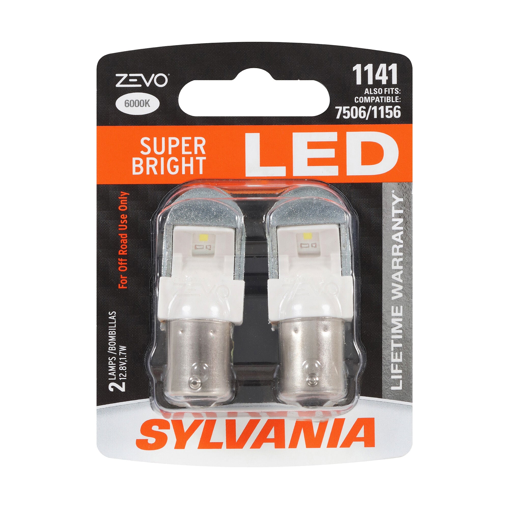 2way簡易アラーム ハリウッドサイレン２仕様 + LEDスキャナー7連白 SYLVANIA 1141 WHITE ZEVO LED Mini , 2 Pack