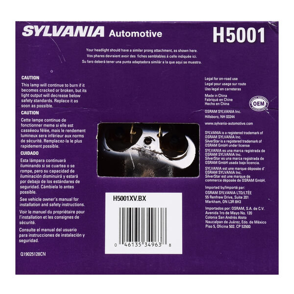 SYLVANIA H5001 XtraVision Sealed Beam Headlight, 1 Pack, , hi-res