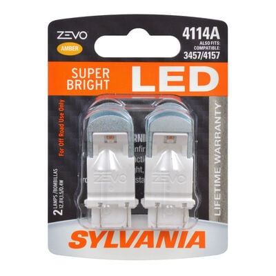 SYLVANIA 4114 AMBER ZEVO LED Mini Bulb, 2 Pack