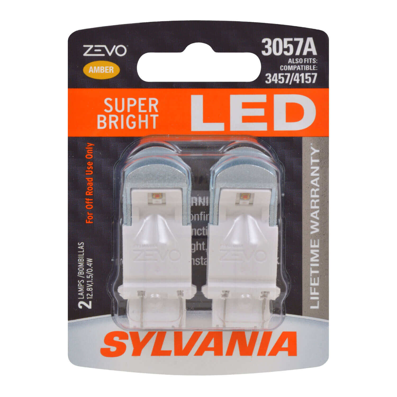 Bright LED Bulb Ideal for Park and Turn Lights 1157 ZEVO LED Amber Bulb Contains 2 Bulbs SYLVANIA 