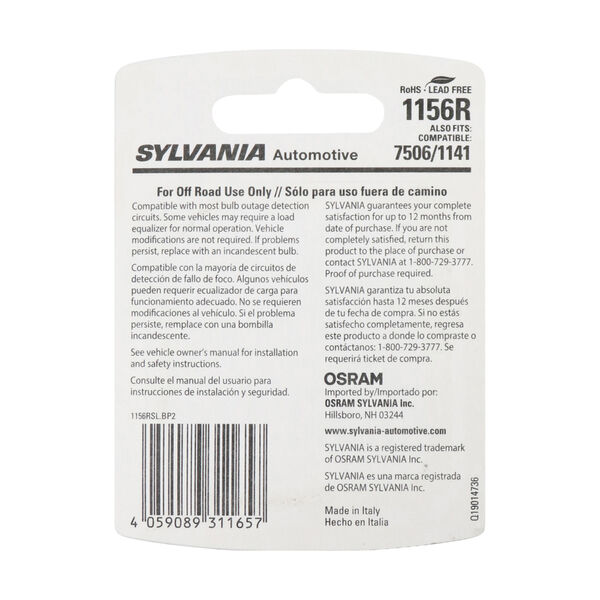 SYLVANIA 1156R RED SYL LED Mini Bulb, 2 Pack, , hi-res