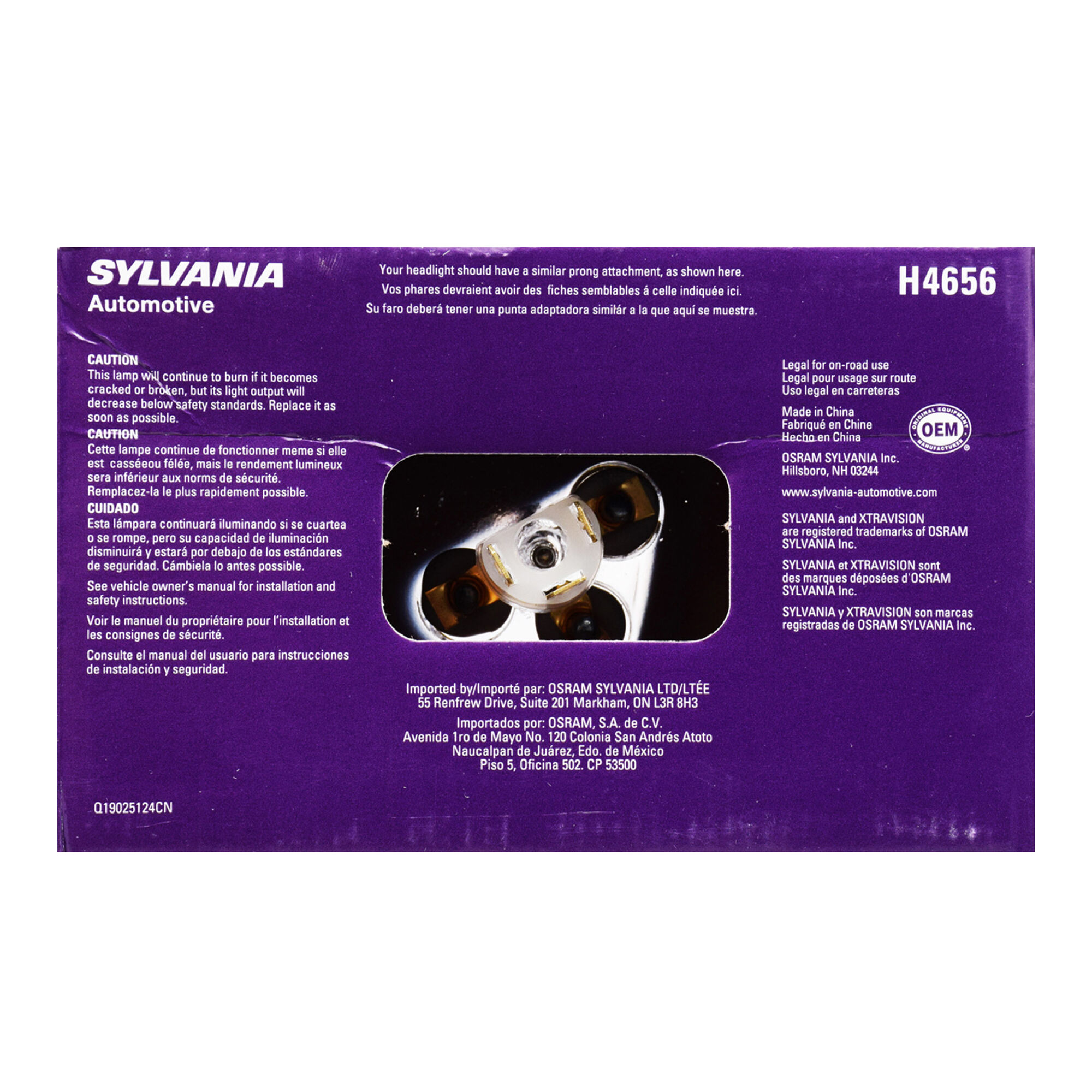 SYLVANIA H4656 XtraVision Sealed Beam Headlight, 1 Pack