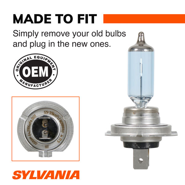 SYLVANIA H7 SilverStar zXe Gold Halogen Headlight Bulb, 2 Pack, , hi-res