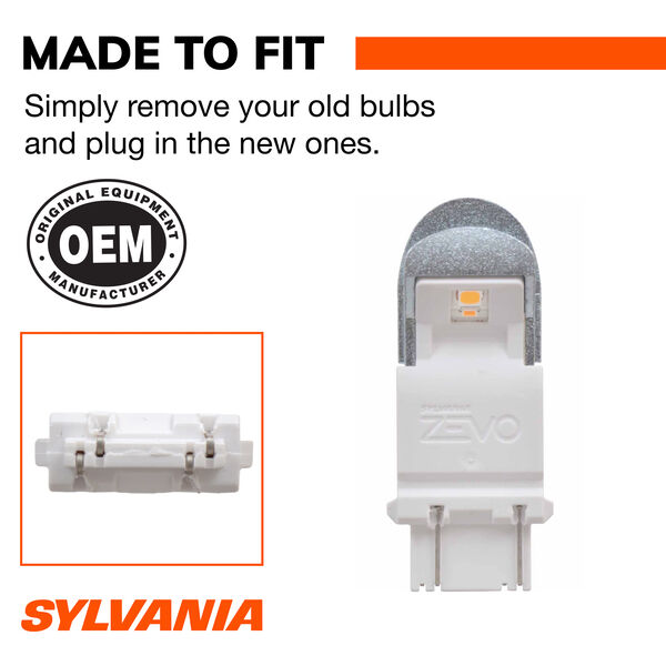 SYLVANIA 3047A AMBER ZEVO LED Mini Bulb, 2 Pack, , hi-res