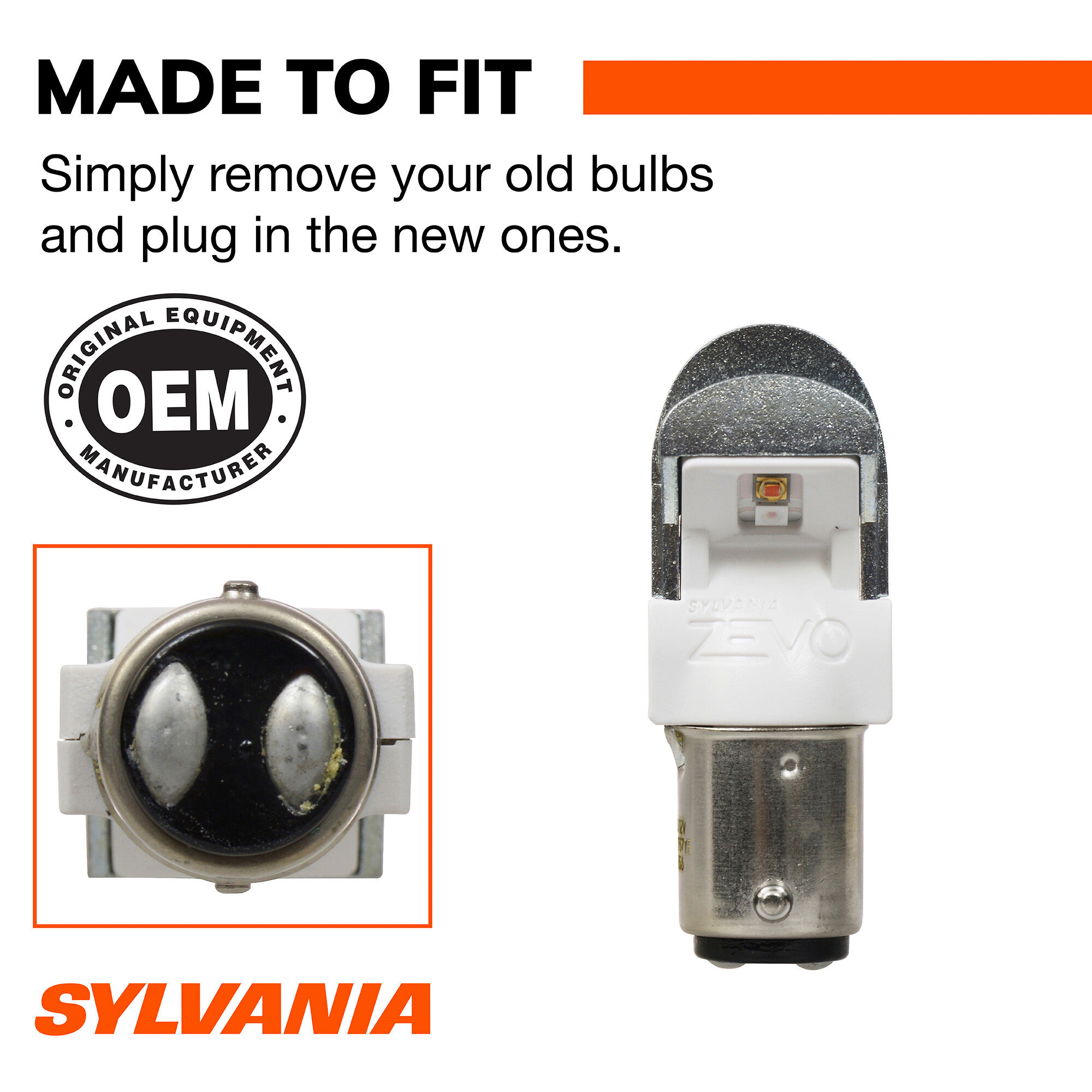 レヴィアタンページ SYLVANIA 2057A AMBER ZEVO LED Mini, 2 Pack