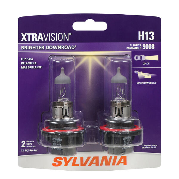 SYLVANIA H13 XtraVision Halogen Headlight Bulb, 2 Pack, , hi-res