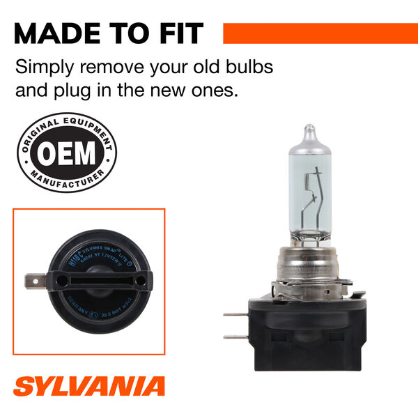 SYLVANIA H11B SilverStar Halogen Headlight Bulb, 2 Pack, , hi-res