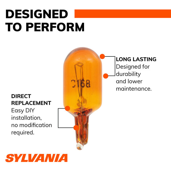 SYLVANIA 168NA Long Life Mini Bulb, 2 Pack, , hi-res