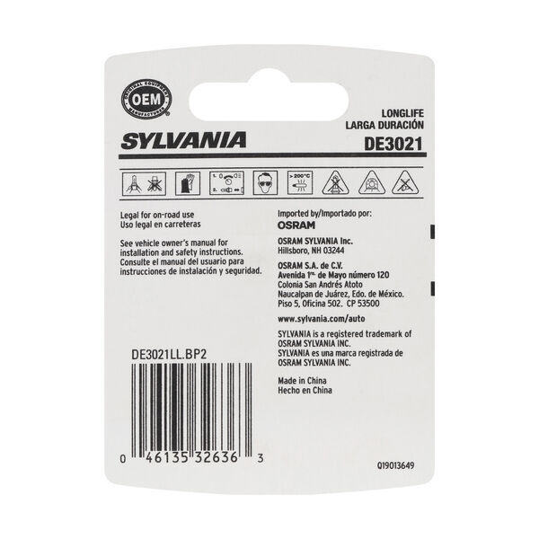 SYLVANIA DE3021 Long Life Mini Bulb, 2 Pack, , hi-res
