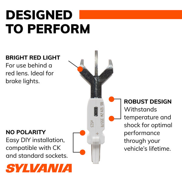 SYLVANIA 4114 RED ZEVO LED Mini Bulb, 2 Pack, , hi-res