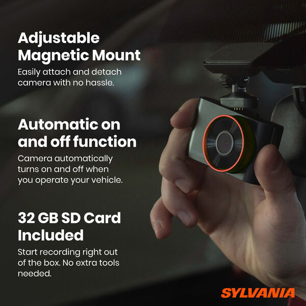 Rearview Mirror Dash Cam Sylvania Roadsight Basic Dash Camera