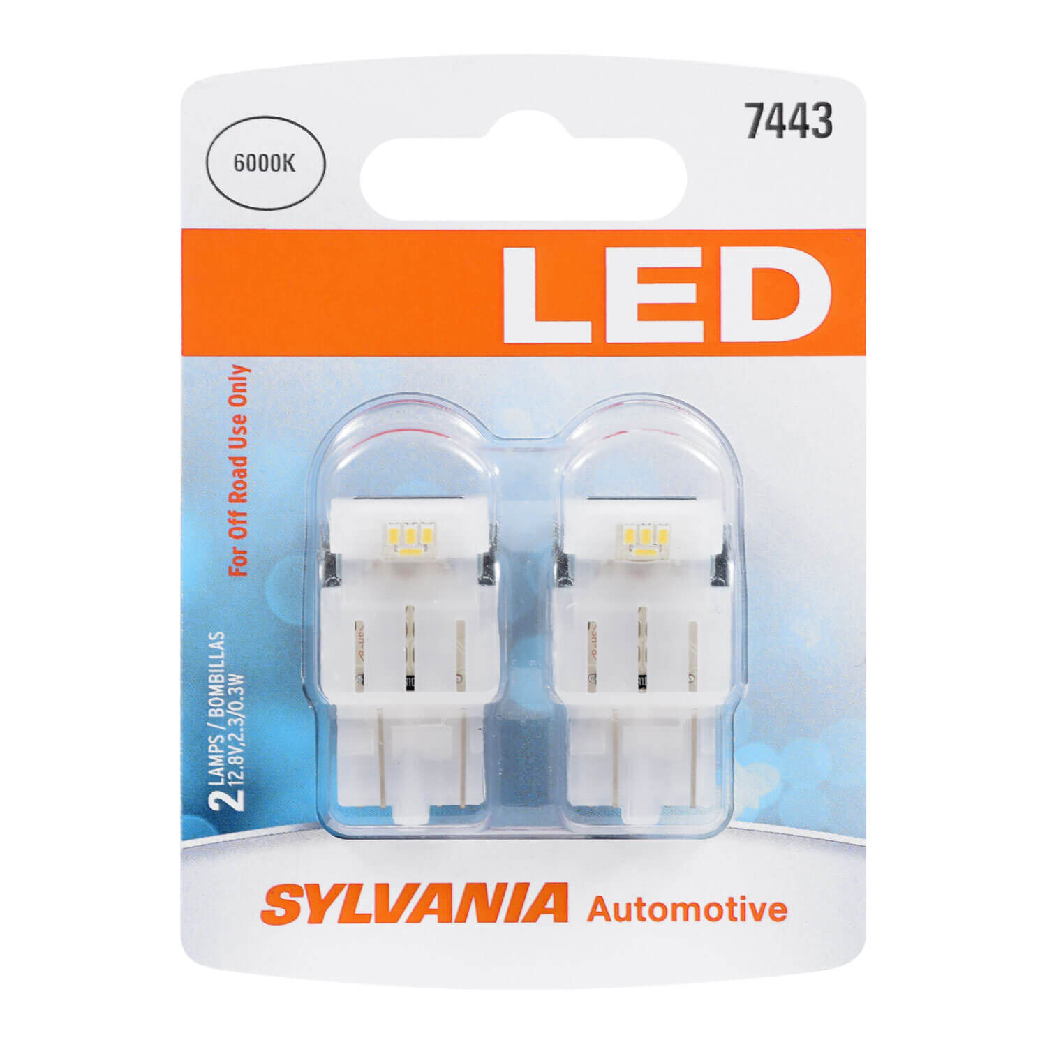 SYLVANIA 7443 WHITE SYL LED Mini Bulb 2 Pack