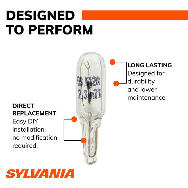 SYLVANIA 2723 Long Life Mini Bulb, 2 Pack, , hi-res