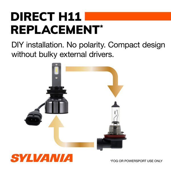 SYLVANIA H11 LED Ultra Powersports & Fog Bulb, 2 Pack, , hi-res