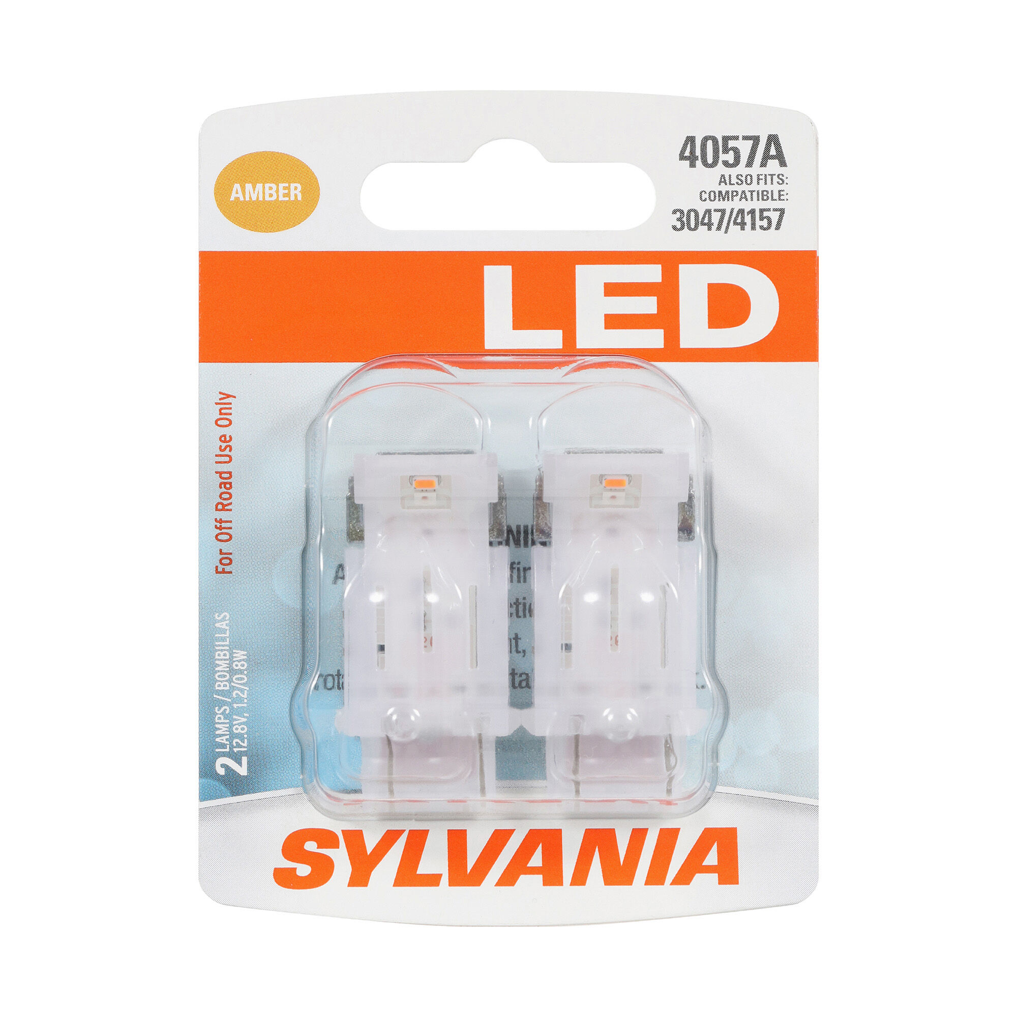 SYLVANIA 4057 AMBER LED Mini Bulb, 2 Pack