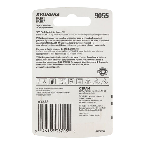 SYLVANIA 9055 Basic Fog Bulb, 1 Pack, , hi-res