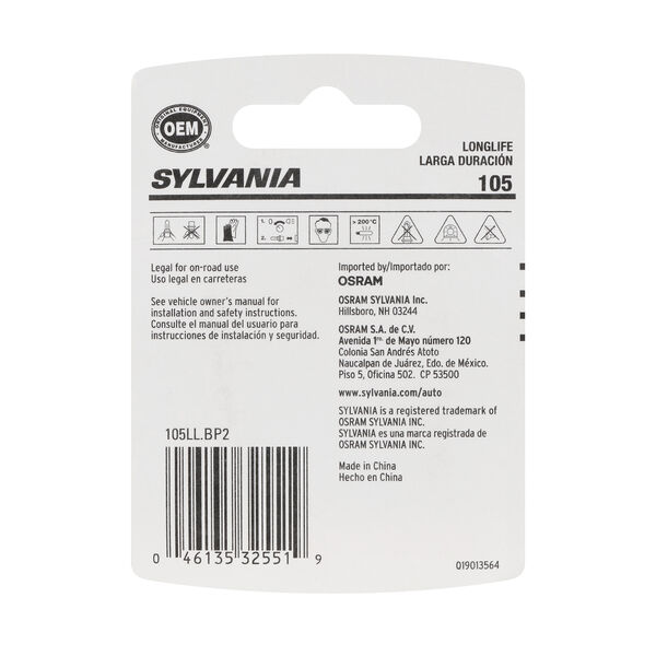 SYLVANIA 105 Long Life Mini Bulb, 2 Pack, , hi-res
