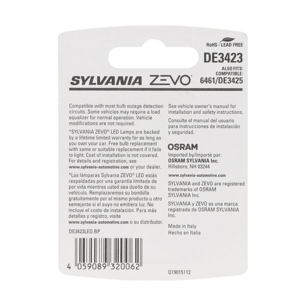 SYLVANIA DE3423 WHITE ZEVO LED Mini Bulb, 1 Pack, , hi-res