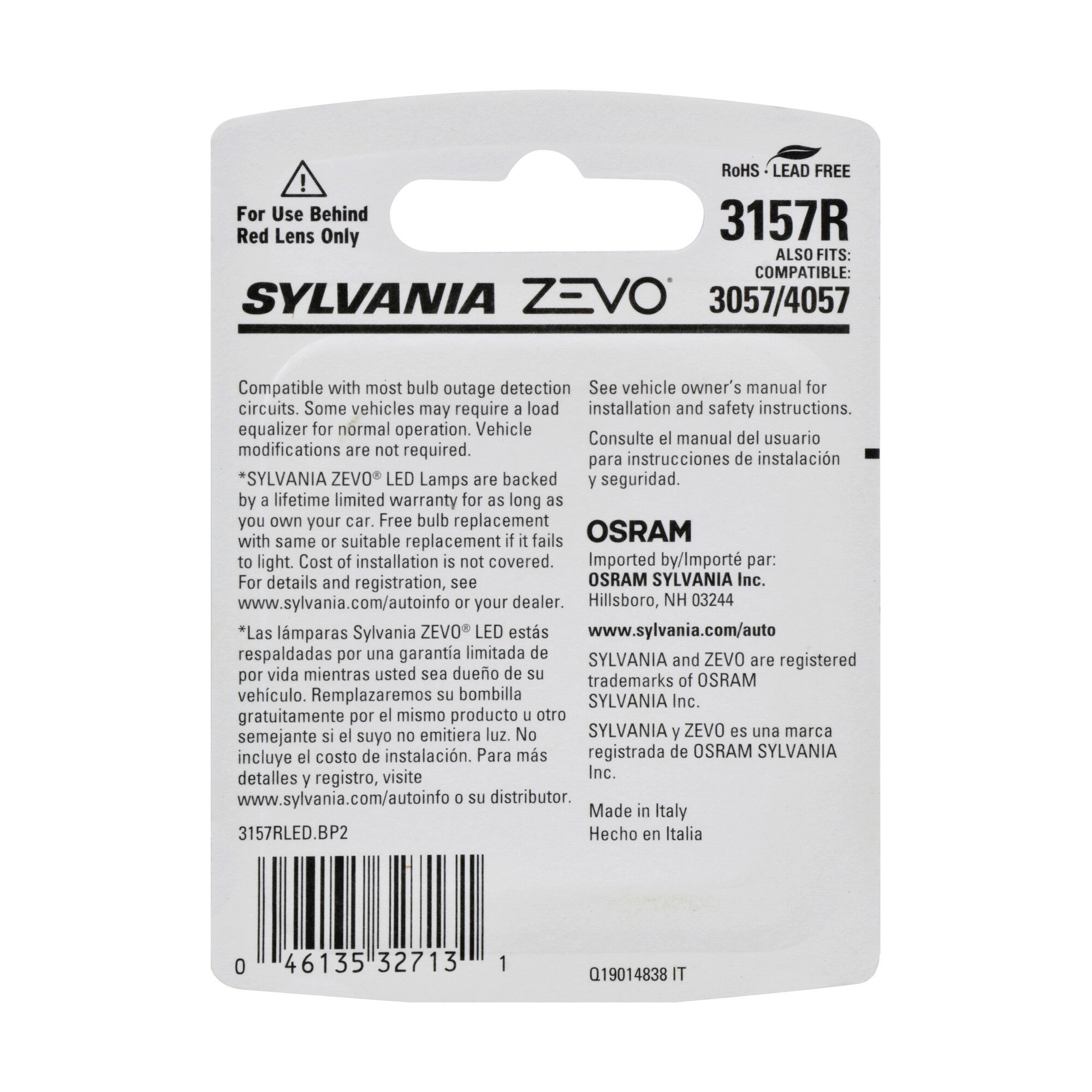 SYLVANIA 3157R RED ZEVO LED Mini, 2 Pack