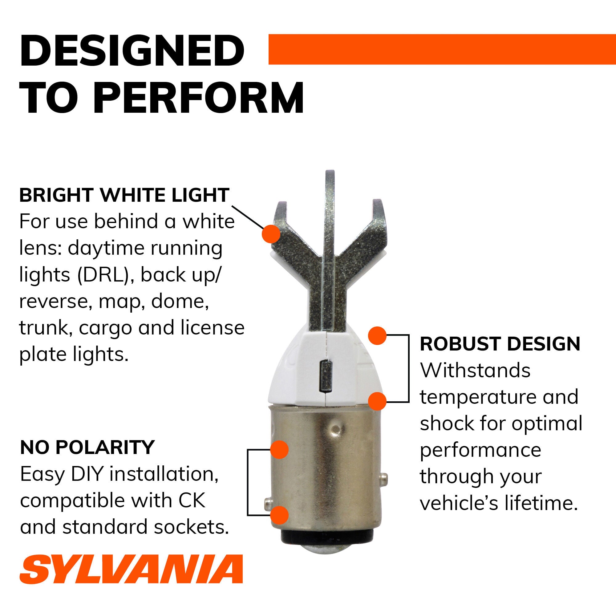 SYLVANIA 1157 WHITE ZEVO LED Mini, 2 Pack