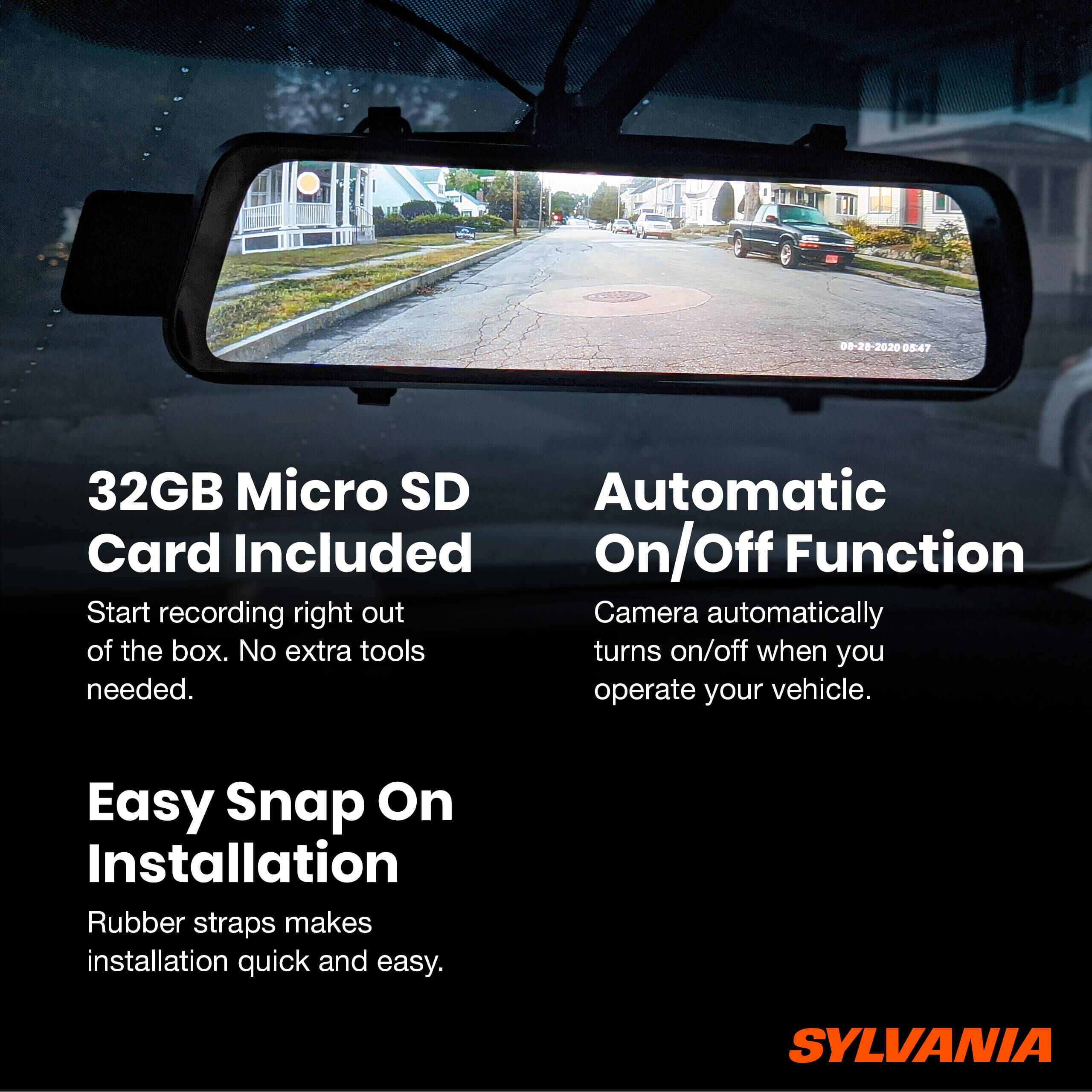 SYLVANIA Roadsight Mirror Dash Camera SYLVANIA Roadsight Mirror Dash Camera