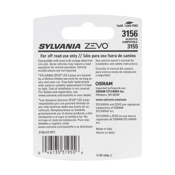 SYLVANIA 3156 WHITE ZEVO LED Mini, 2 Pack, , hi-res