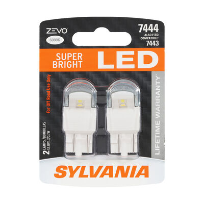 SYLVANIA 7444 WHITE ZEVO LED Mini, 2 Pack