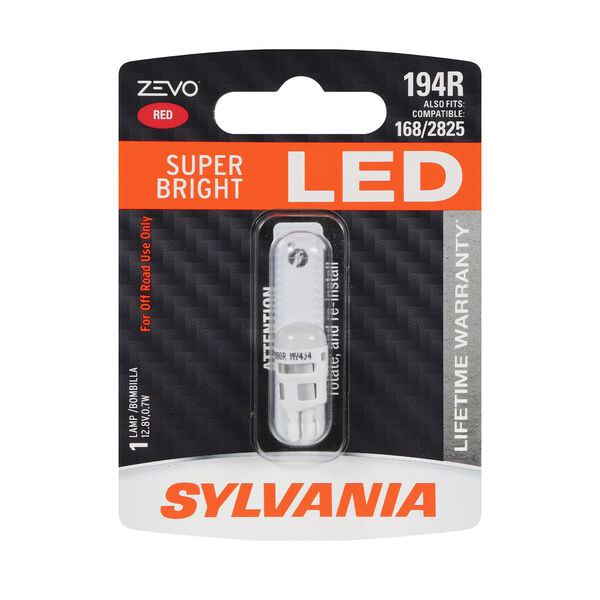 SYLVANIA 194R RED ZEVO LED Mini, 1 Pack, , hi-res