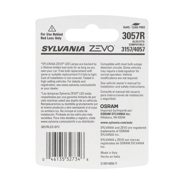 SYLVANIA 3057R RED ZEVO LED Mini, 2 Pack, , hi-res