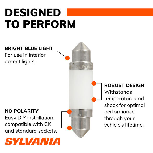 SYLVANIA 578B BLUE ZEVO LED Mini Bulb, 1 Pack, , hi-res