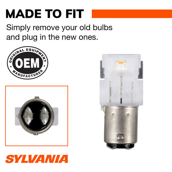 SYLVANIA 2357A AMBER SYL LED Mini Bulb Mini Bulb, 2 Pack, , hi-res
